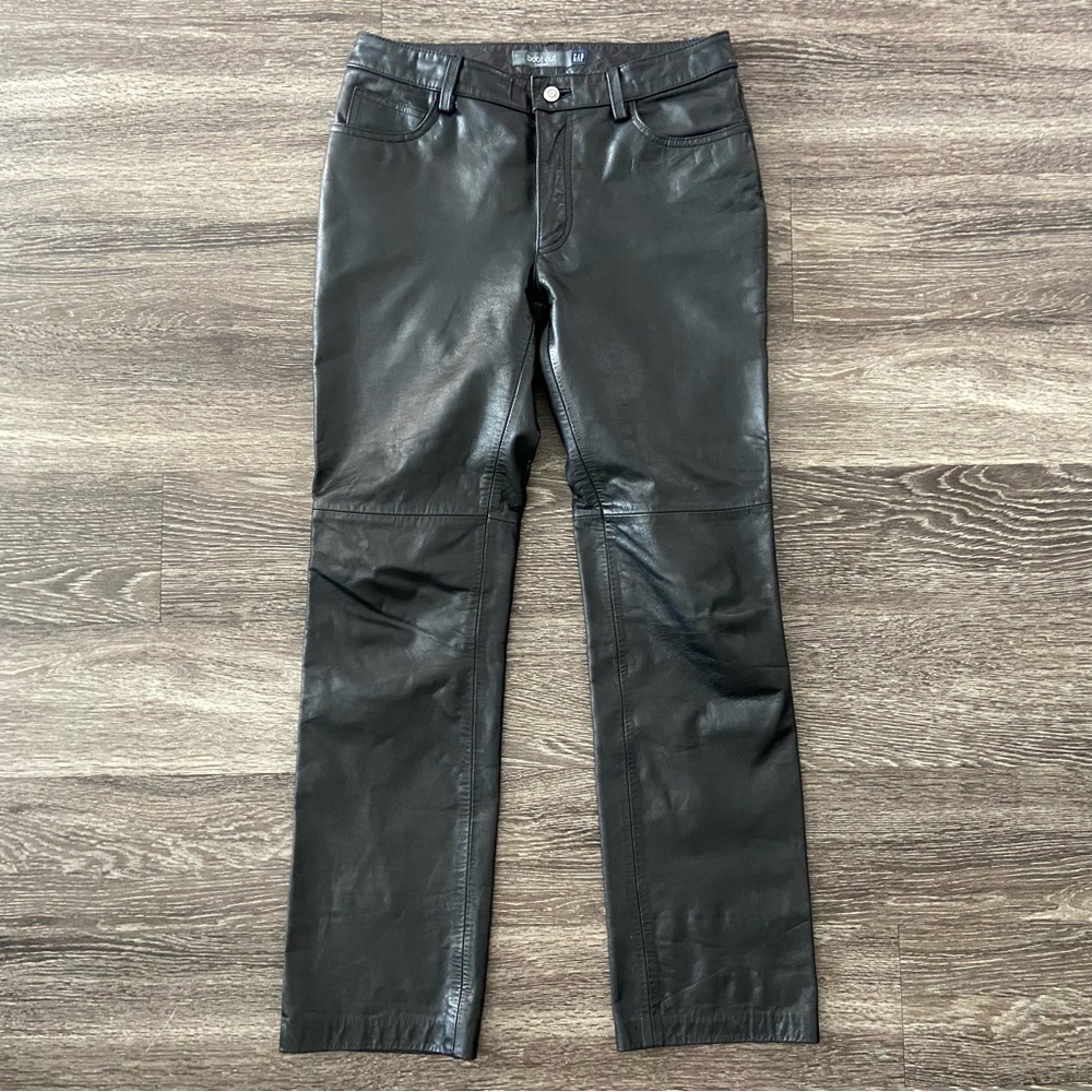 Vintage GAP Bootcut Genuine Leather Black Pants Womens Size 8 fantastic fit!!!